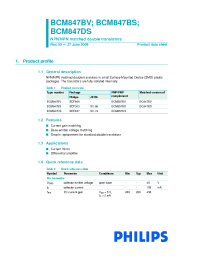 Datasheet BCM847BV manufacturer Philips